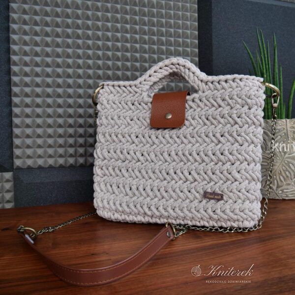 Torebka ze sznurka bawełnianego, handmade