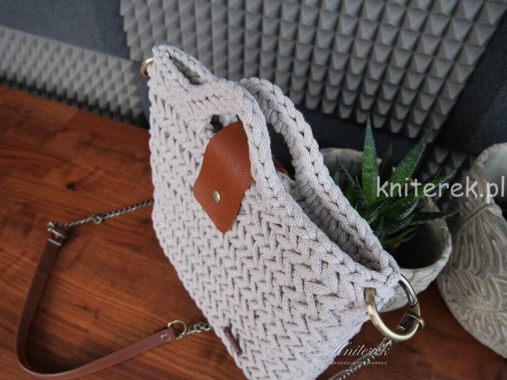Torebka ze sznurka bawełnianego, handmade